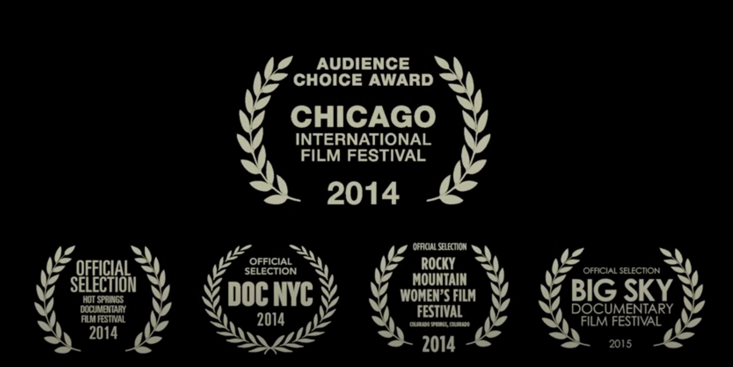 Film Festival Laurels. Most prominernt: Chicago International FIlm Festival, Winner Audience Choice Award.
