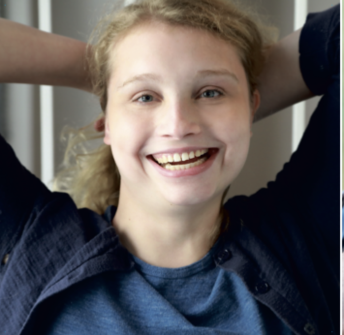 Screen Shot 2023-06-18 at 11.30.42 AM Fair skinned young woman with blond hair smiling.