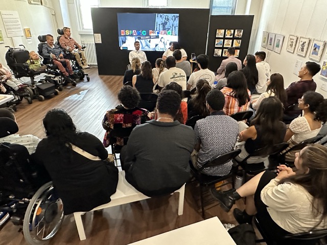 IMG_0521 Medium Large group in gallery watch tv monitor