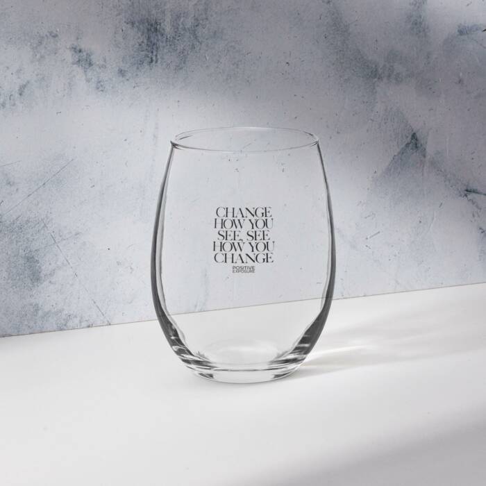 Stemless wine glass