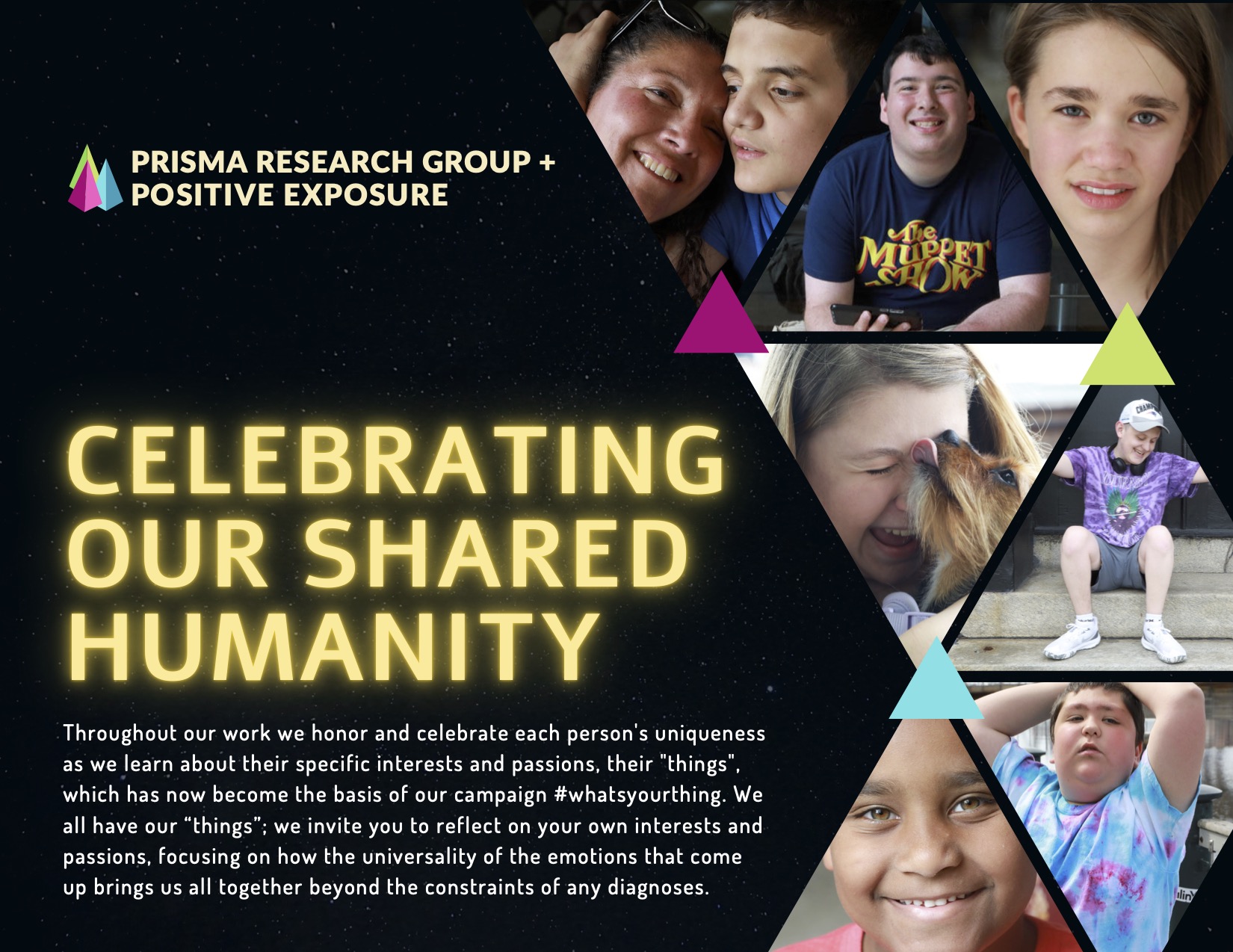 Celenrating our shared humanity. Prisma and Positive Exposure with an assortment of portraits.