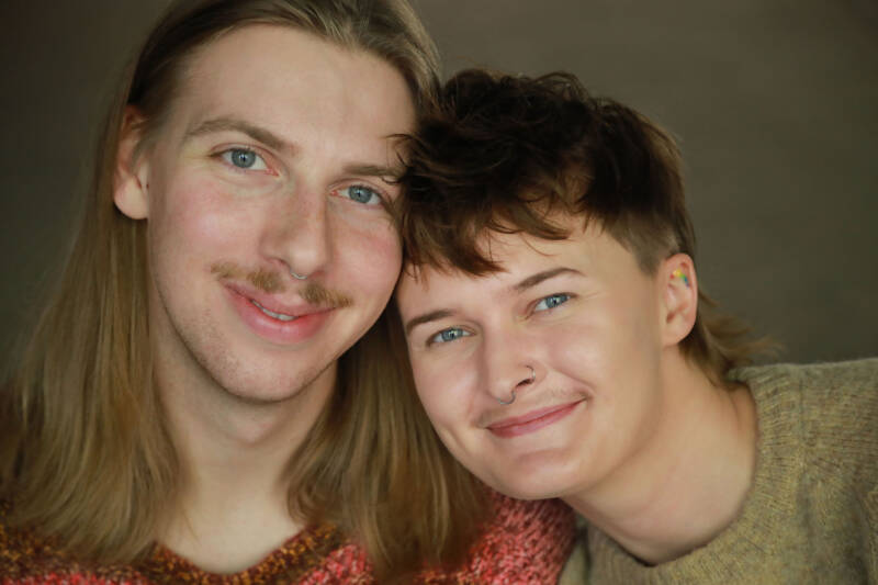 A couple close up portrait.