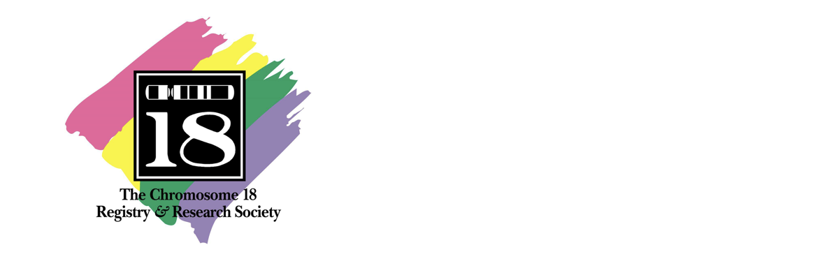 Chromosome 18 Registry and Research Society (Logo colorful stripes with a chromosome illustration and the number 18.