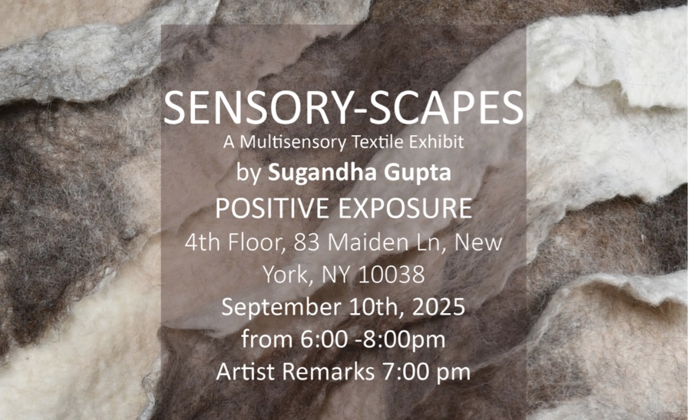 Sensory Scapes printed over felted fabric.