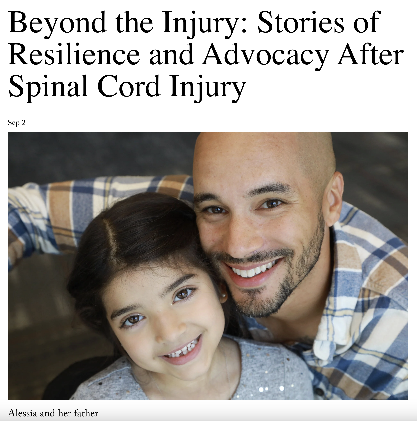 Beyond the Injury: Stories of Resilience and Advocacy After Spinal Cord Injury iamge little girl smiling with dad
