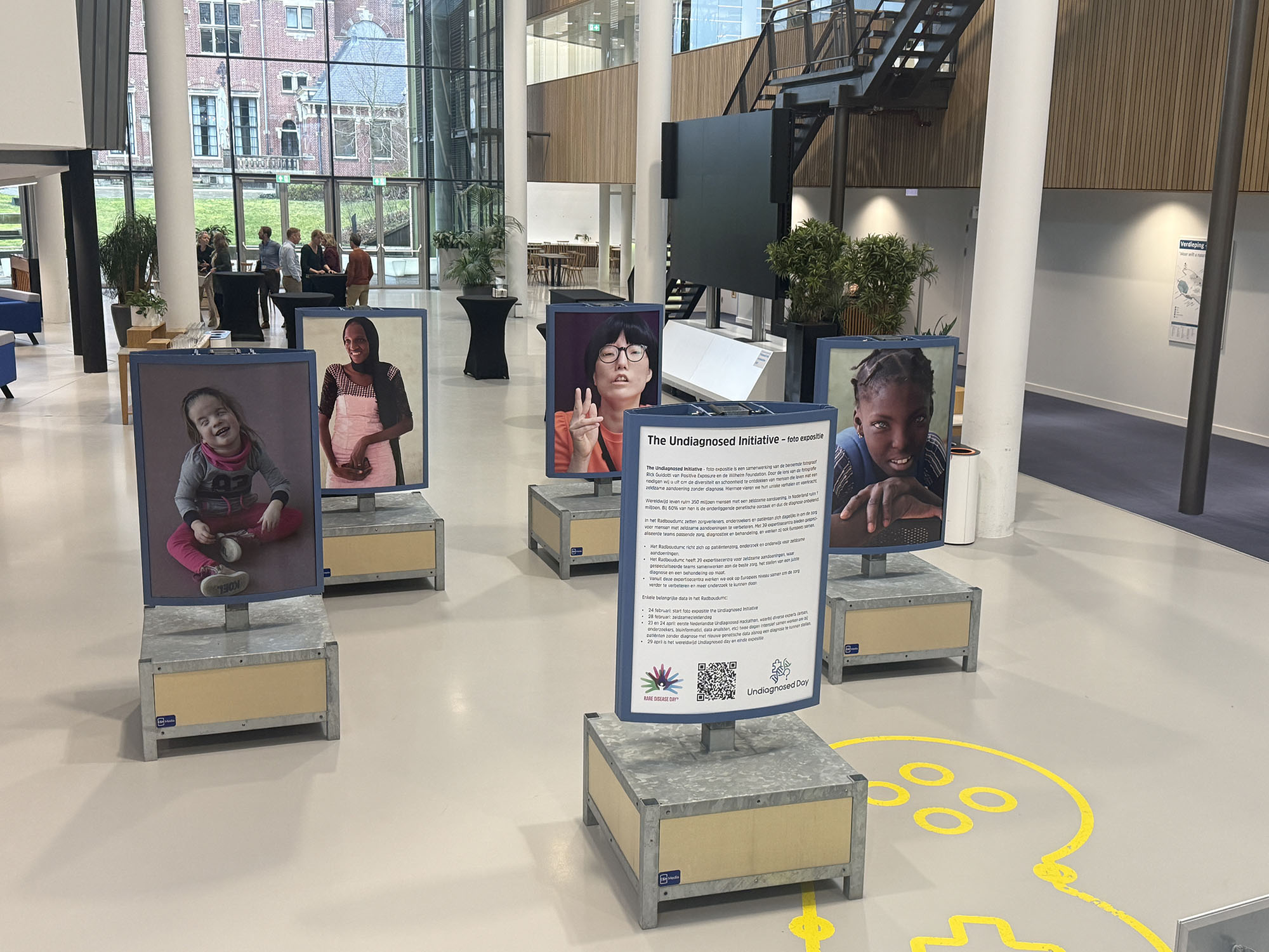 Images of a photo exhibition in a piublic space