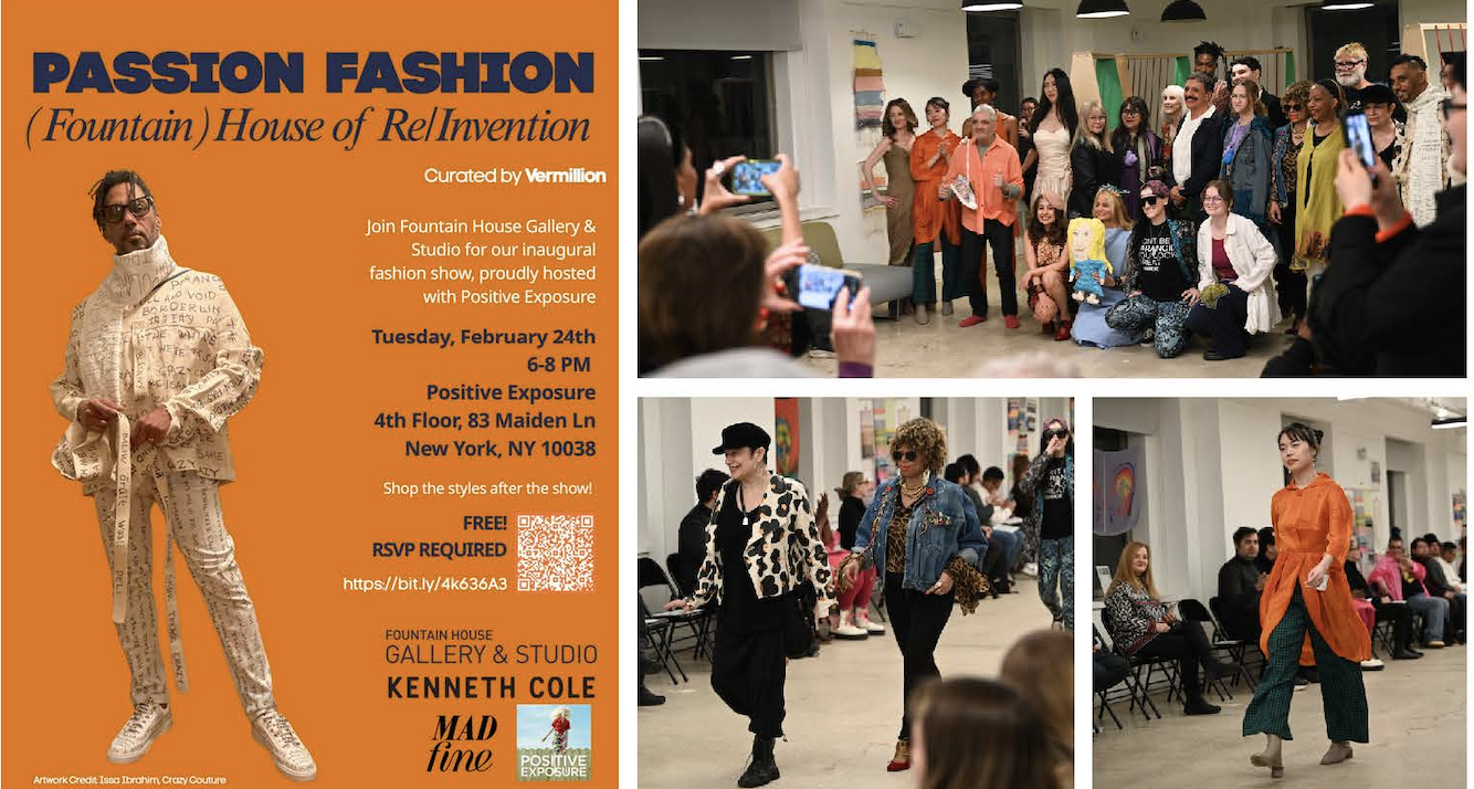 Poster and images of fashion show.