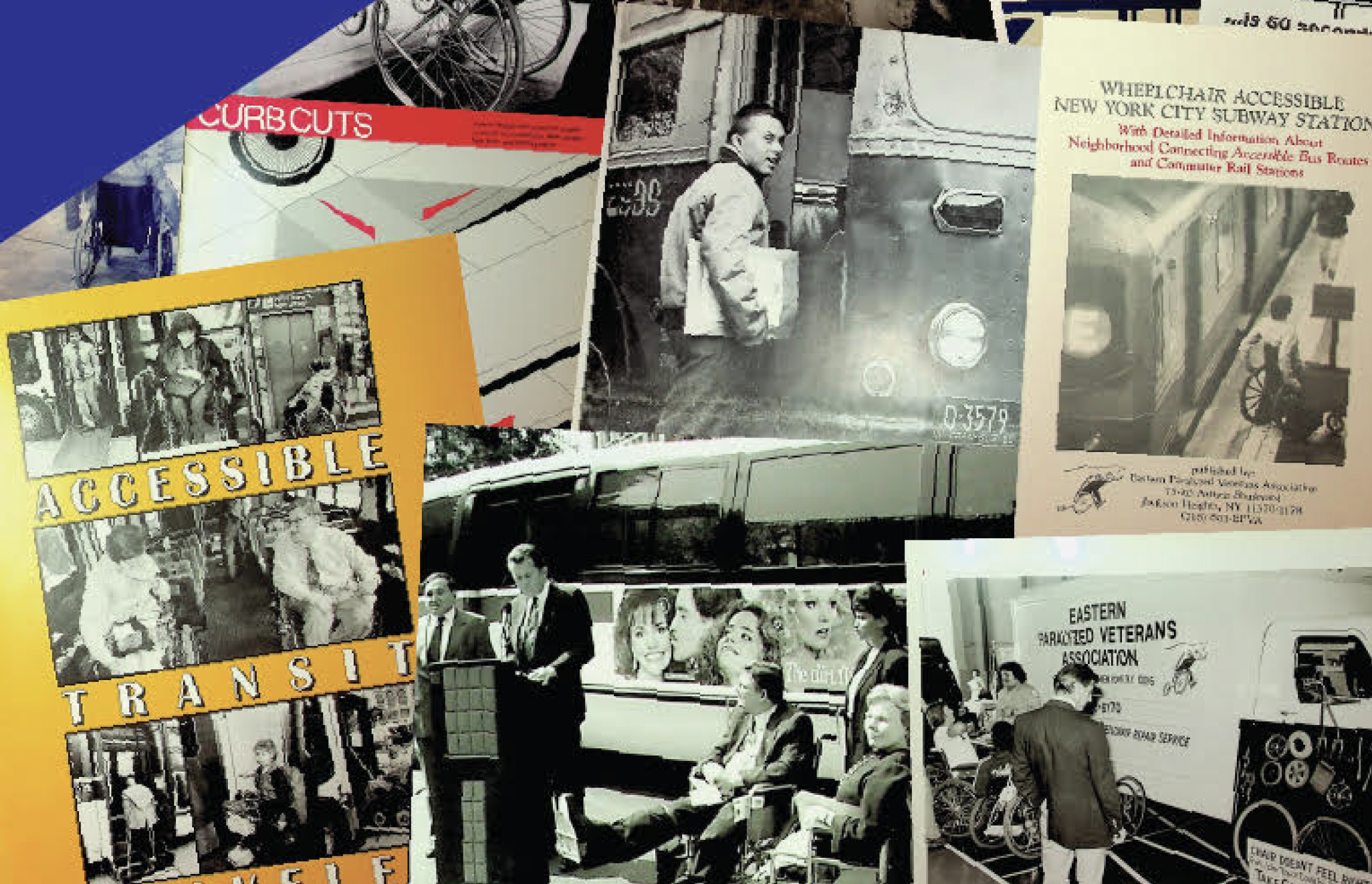 A selection of images from disability events in NYC in black and white.