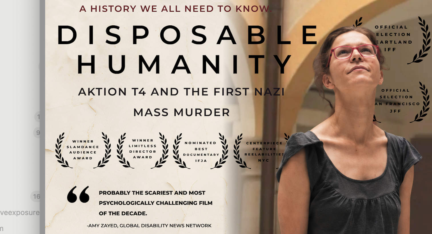 In 1939, the Nazi regime launched Aktion T4, a state-sponsored program that murdered over 300,000 disabled people. DISPOSABLE HUMANITY uncovers this largely forgotten history through a 25-year Inverstigation by the Mitchell family.